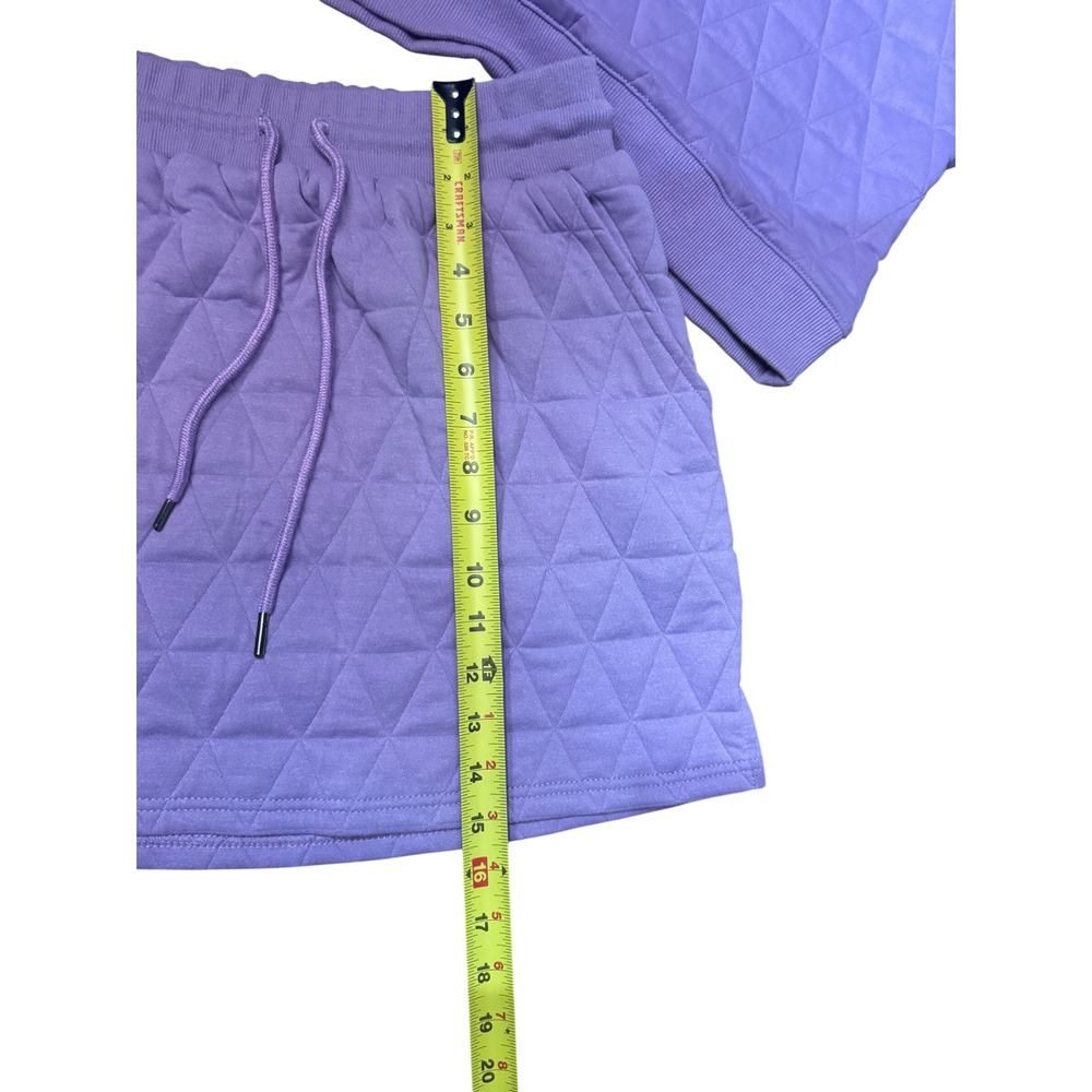 Entro Lavender Purple Quilted Triangle V-Neck Top and Mini Skirt Set Womens M - Picture 6 of 7